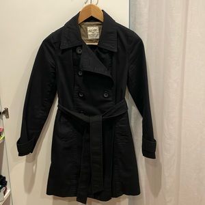Old Navy Black Trench Coat size X-Small Petite